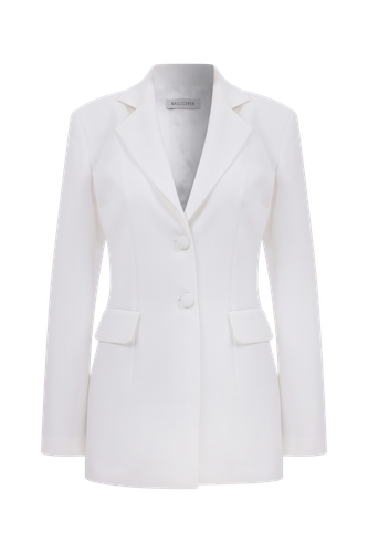 Marylebone Fitted Crepe Blazer In Blanche - Nazli Ceren - Modalova