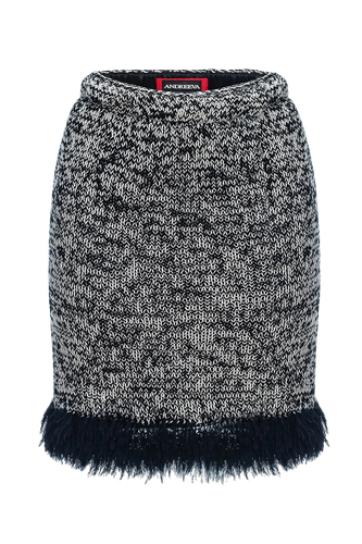 Grey Mini Handmade Knit Skirt - ANDREEVA - Modalova