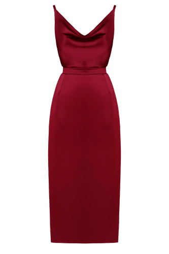 KAMEA Red satin cocktail dress - UNDRESS - Modalova