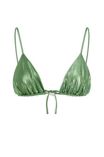 Triangle Bikini With Pearl In Lime - Top - Sara Cristina - Modalova