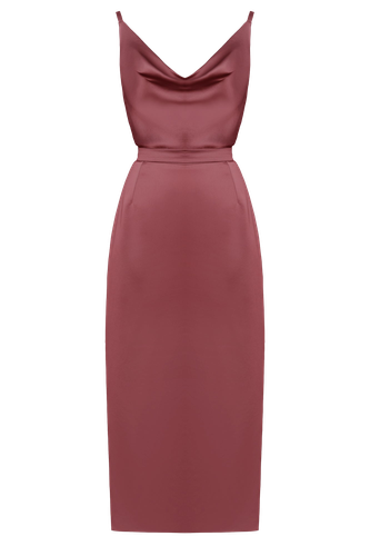 KAMEA brick red backless cocktail dress - UNDRESS - Modalova