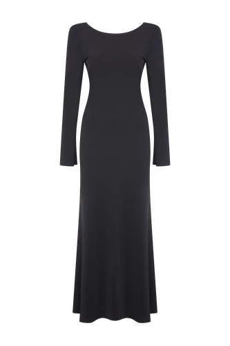 Irıs Jersey Long Dress With Open Back - Nazli Ceren - Modalova