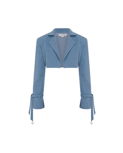 Denim Cropped Blazer - ONORI - Modalova