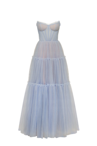 Cloudy tulle maxi dress with ruffled skirt, Garden of Eden - Milla - Modalova