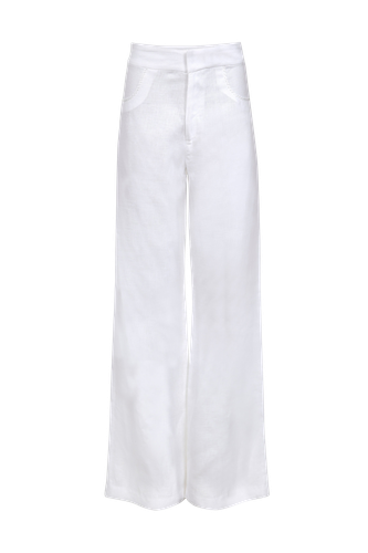 Paseo 100% Linen Pants - White - Francesca Miranda - Modalova