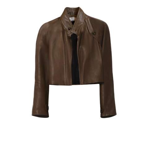 Leather Jacket Short - Brown - Gemme Collective - Modalova