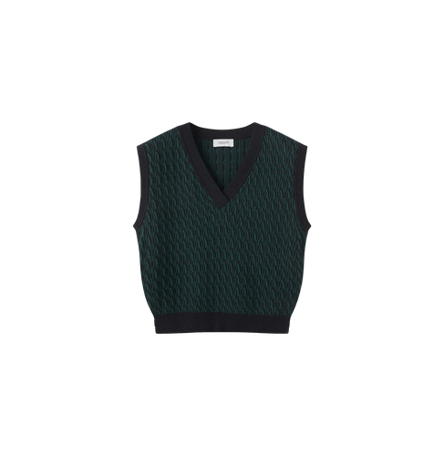 Cotton And Cashmere Two-tone V-neck Vest - CRUSH Collection - Modalova
