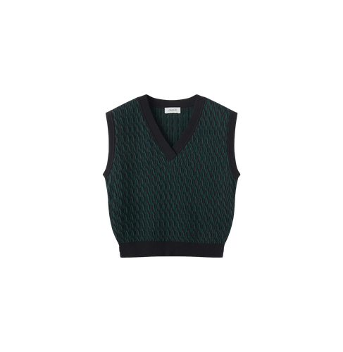 COTTON AND CASHMERE TWO-TONE V-NECK VEST - CRUSH Collection - Modalova