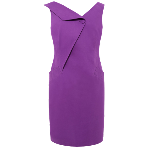Asymmetric Lapel Tailored Cotton Dress (Purple) - Femponiq - Modalova