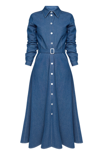 ESTI blue denim midi shirt dress - UNDRESS - Modalova