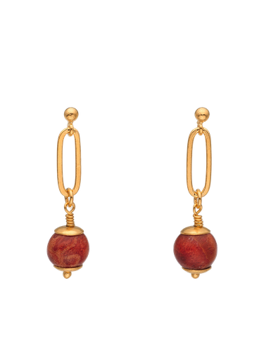 Coral Fireball Earrings - Earrings - Eva Remenyi - Modalova