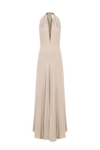 Silk backless dress - Charming beige - MORACÉE - Modalova