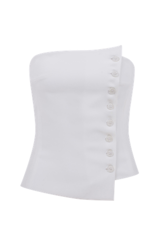 Odyle Crepe Bustier In Blanche - Nazli Ceren - Modalova