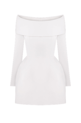 Off-shoulder dress - Total White - Modalova