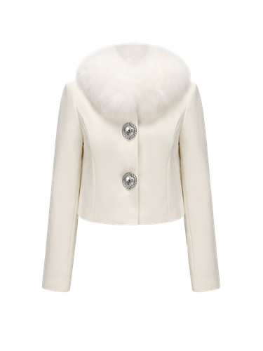 Claira Fur Collar (Off White) - Nana Jacqueline - Modalova