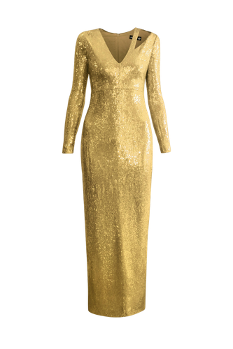 Long Sleeve Sequin Gown - L’MOMO - Modalova