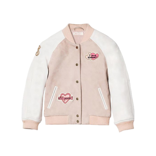 Hanna Leather Bomber Jacket - Blush - SEMSEM - Modalova