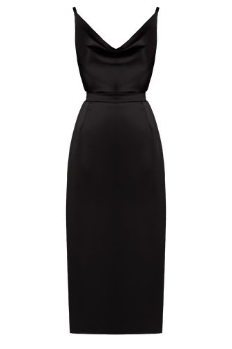 KAMEA black satin open back dress - UNDRESS - Modalova