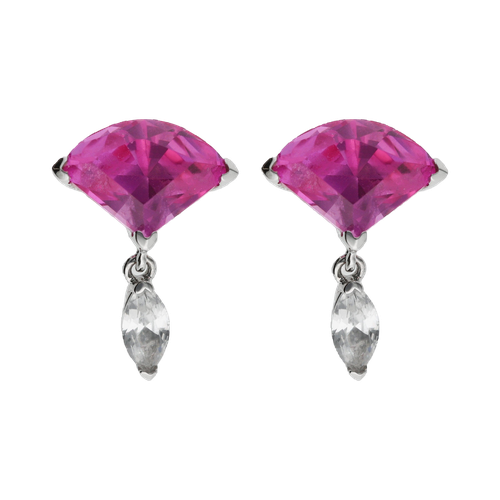 Rose Pink Sapphire Fan Earrings - LeBlanc - Modalova