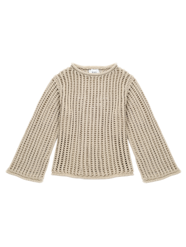 LEILA Open-knit sweater beige - Leap Concept - Modalova