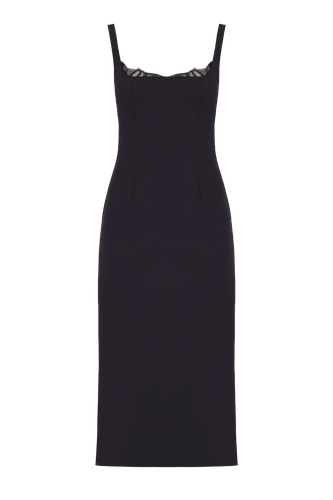 HILDA Black Square Neckline Dress With Lace Detail - UNDRESS - Modalova