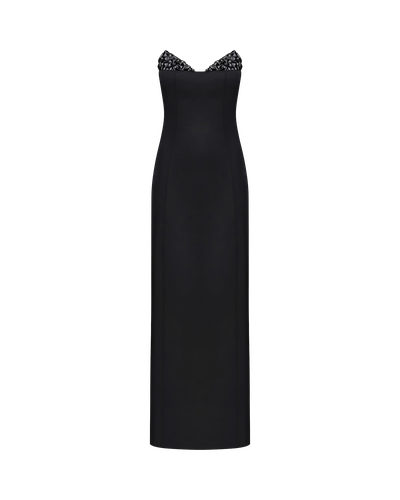 Crystal-Detailed Strapless Gown - NDS The Label - Modalova