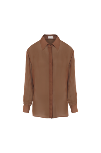 Women's Silk Shirt - Sandalwood Brown - MORACÉE - Modalova