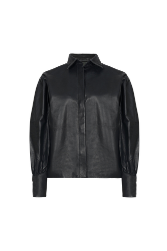 Black Leather Shirt - Szabo Sihag - Modalova