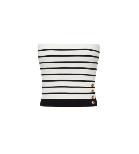 Striped Button-embellished Tube Top - CRUSH Collection - Modalova