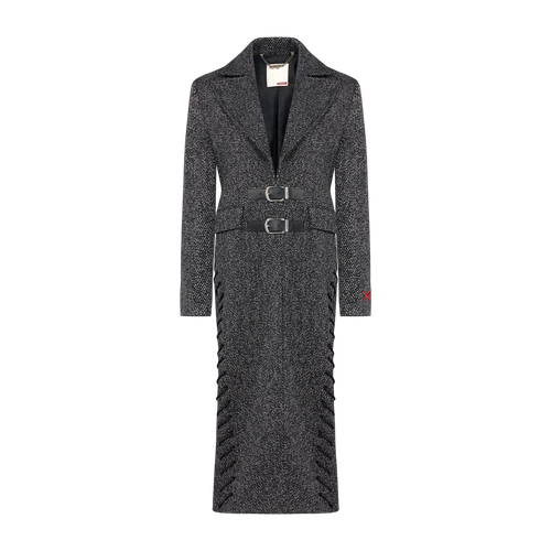 YOUR *ITCH CASHMERE BLEND LONG OVERCOAT - BLACK & WHITE - PCFG - Modalova