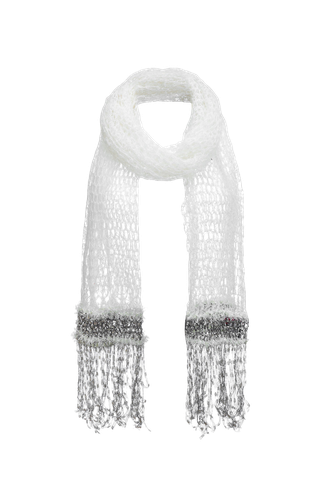 White Cashmere Handmade Knit Shawl - ANDREEVA - Modalova