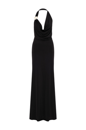 Dakota Long Jersey Dress In Black - Nazli Ceren - Modalova