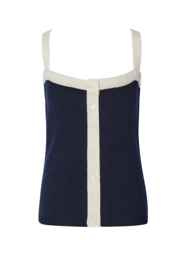 Cashmere tank top blue & white - CLOEYS - Modalova