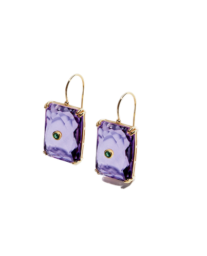 Mauve Crystal Earrings - Phialebel - Modalova