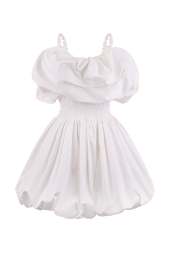 Voluminous mini-dress - Total White - Modalova