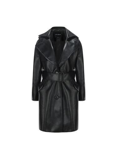Keira Leather Trench Coat (Black) - Nana Jacqueline - Modalova
