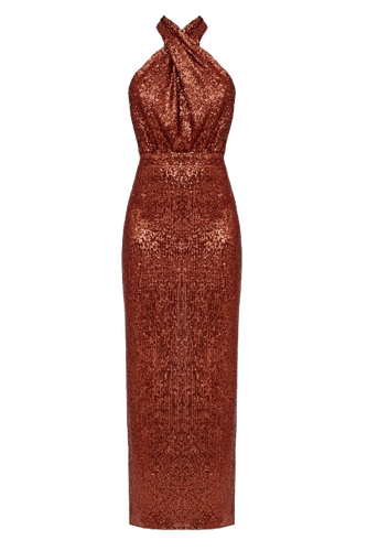 ALTA Bronze Sequin Maxi Evening dress - UNDRESS - Modalova