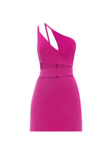 Fuchsia asymmetric cutout dress - Monika Dimova - Modalova