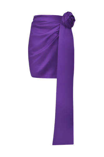 Maia Purple Flower Skirt - Lora Istanbul - Modalova