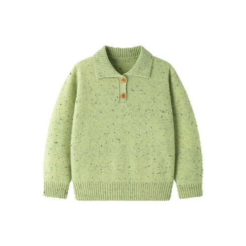 Merino Meadow Speckle Knit Polo Jumper - CozyU - Modalova