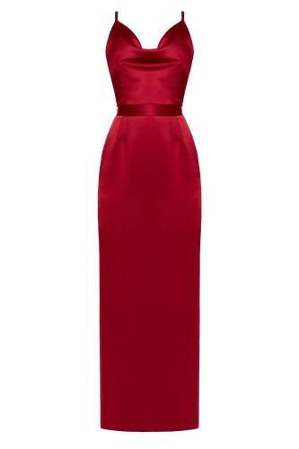 AMILA deep red maxi evening dress - UNDRESS - Modalova