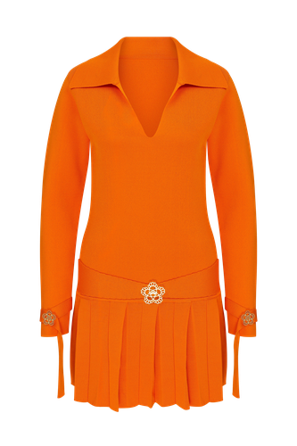 Mandarin Elegance Knit Dress - Declara - Modalova