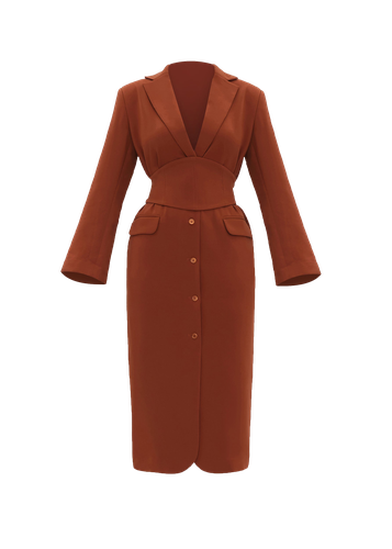 ZIA CORSET BLAZER DRESS - PUMPKIN - Andrea Iyamah - Modalova