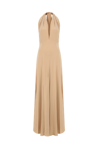 Silk dress - Tan Beige - MORACÉE - Modalova