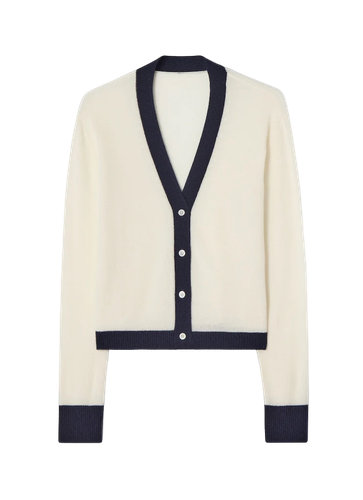 Colourblock Cardigan White & Blue - CLOEYS - Modalova