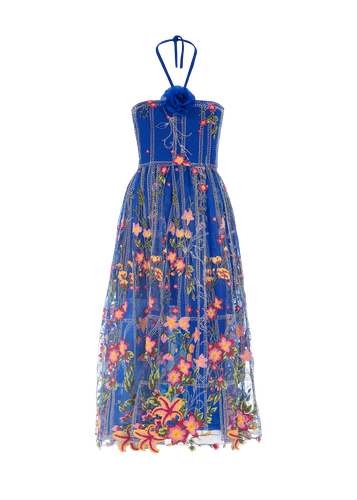 Floral embroidered tulle dress - Monika Dimova - Modalova