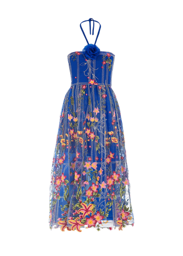 Floral embroidered tulle dress - Monika Dimova - Modalova