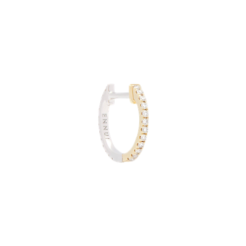 HOOP WHITE DIAMOND & YELLOW/WHITE - 10mm | Women's Earrings - ENNUI - Modalova