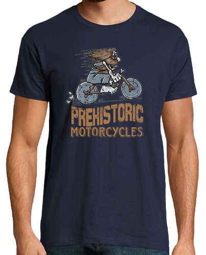 Camiseta motocicleta prehistórica - azul marino - latostadora.com - Modalova