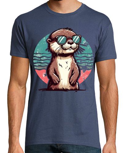 Camiseta Hombre Manga Corta nutria divertida en gafas de sol de ver laTostadora - latostadora.com - Modalova